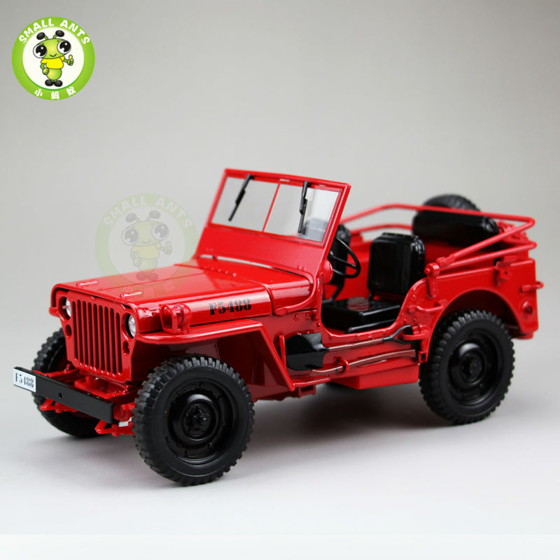 Jeep Style Army Willys Top Down Diecast 1:18 Model - Jeep ...